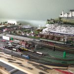 Ansicht auf Abstellgleis und Bahnhof